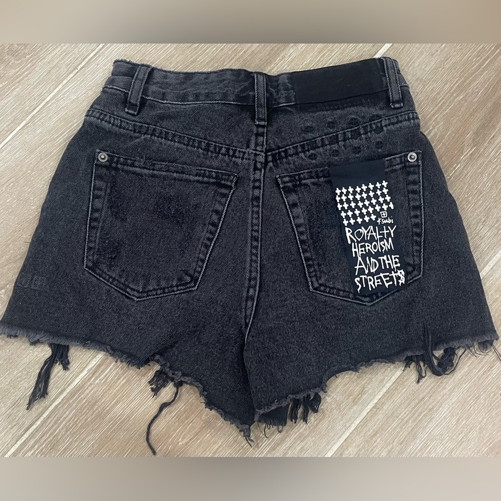 Ksubi Rise N Hi Black Denim Jean Shorts